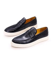 BLACK GOVERNORS BELGIAN OSTRICH AND CALF SKIN MIX SNEAKERS