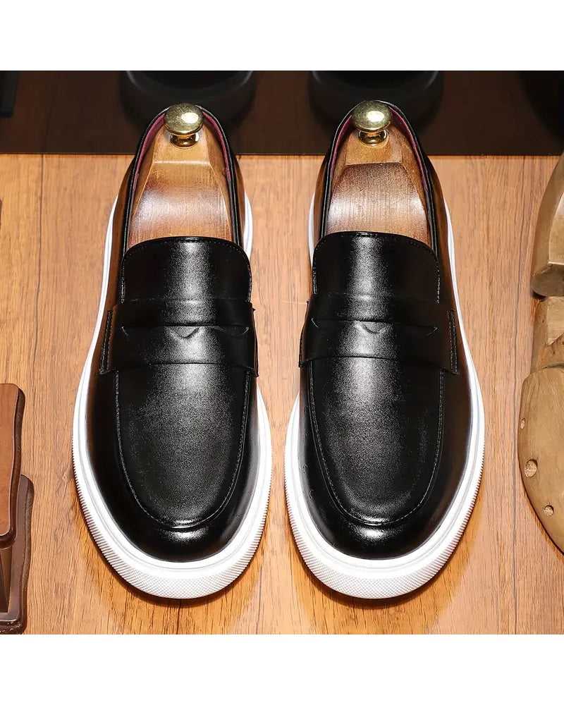 BLACK  GOVERNORS CALFSKIN SNEAKERS WITH BATMAN DETAIL