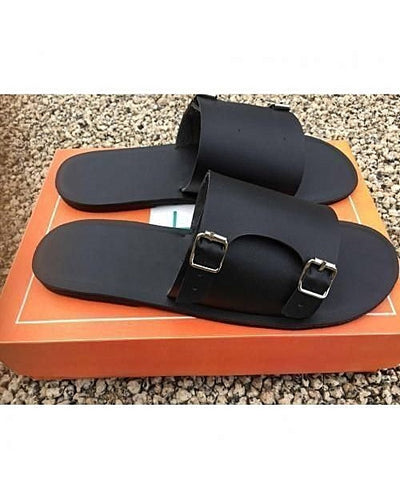 Black Governors Monk Strap Slides