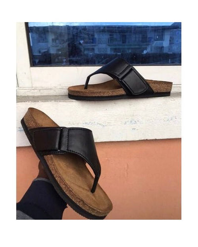 Fashion Male Leather Palm Slippers.