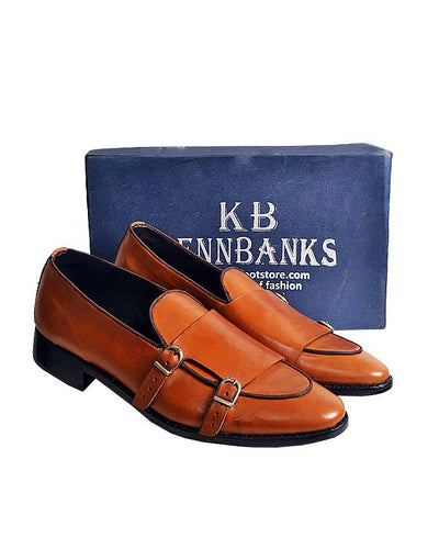 Kenn Banks Belgian Double Buckle Monk Strap - Brown