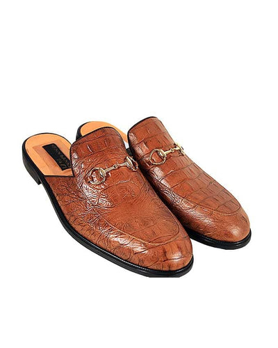 BROWN SKIN LEATHER HORSEBIT HALF SHOE