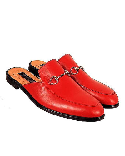 RED LEATHER HORSEBIT HALF SHOE