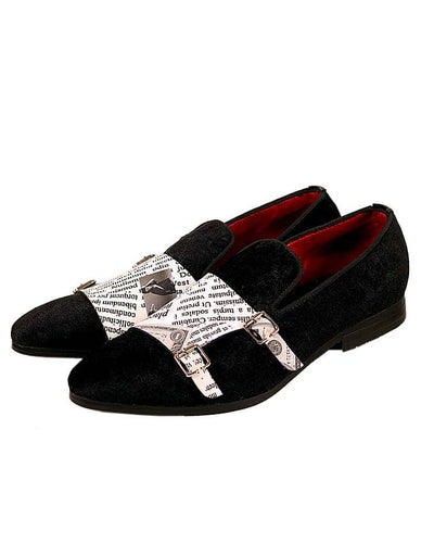 Kenn Banks Velvet Double Monk Loafers