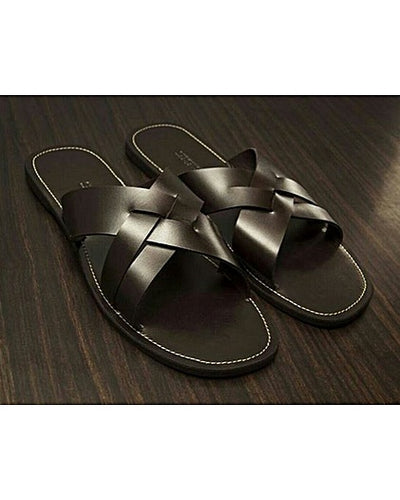 KENN BANKS CRISS/CROSS SLIPPERS - BLACK