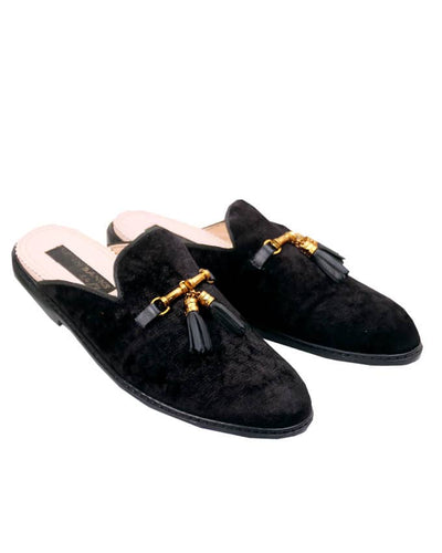 Kenn Banks Mens Velvet Chained Tassel Half Shoe