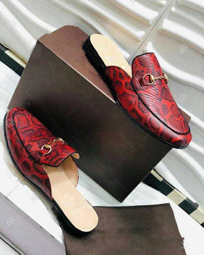 Maroon Python Skin Half Shoe