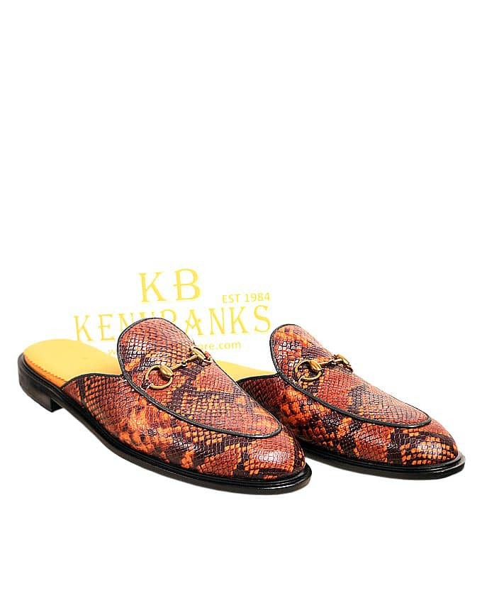 Mens Python Skin Half Shoe