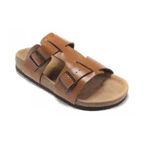 MENS CARTON BROWN OPEN TOE SLIPPERS