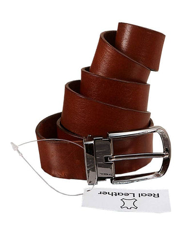 MEN'S COW LEATHER BELT - DARK TAN