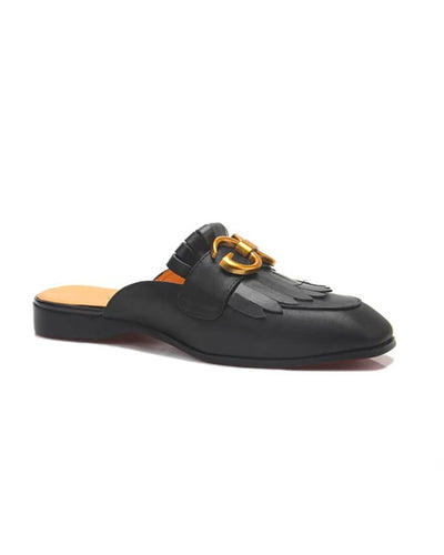 Senior men Pure Leather Finger Tassel Mules