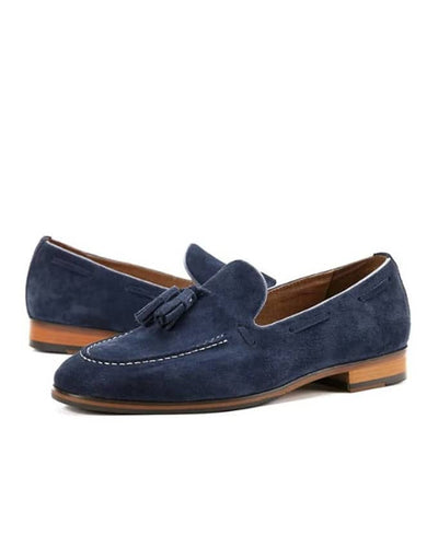 MEN'S NAVY BLUE SUEDE TASSEL LOAFER