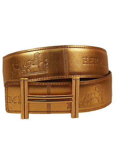 CLASSIC MEN PURE LEATHER GOLD BELT