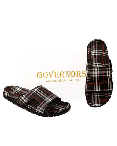 GOVERNORS CHECK SLIDES SLIPPERS