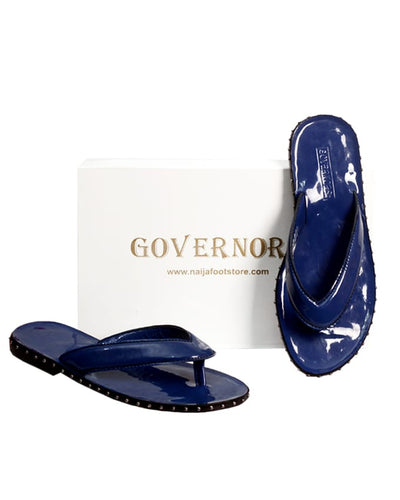 GOVERNORS BLUE STUDDED SLIPPERS