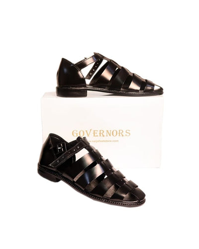 Full Black Reck Governors Sandals