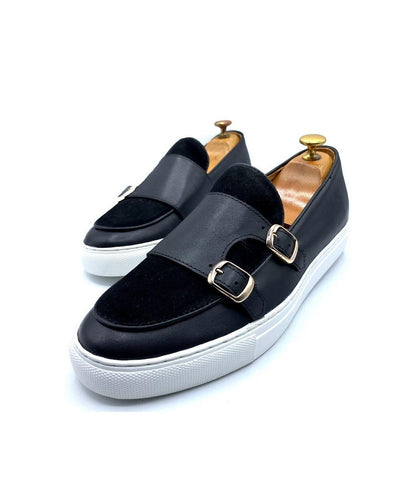 Governors Double Buckle Sneakers With Suede Overlay