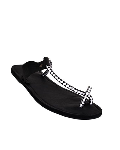 Men's Thong Slippers with white/black strip