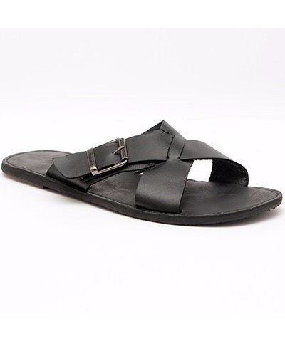 Cross Cover Slippers - Black