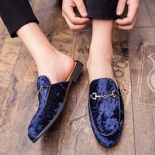 Blue Velvet Governors Half Shoe